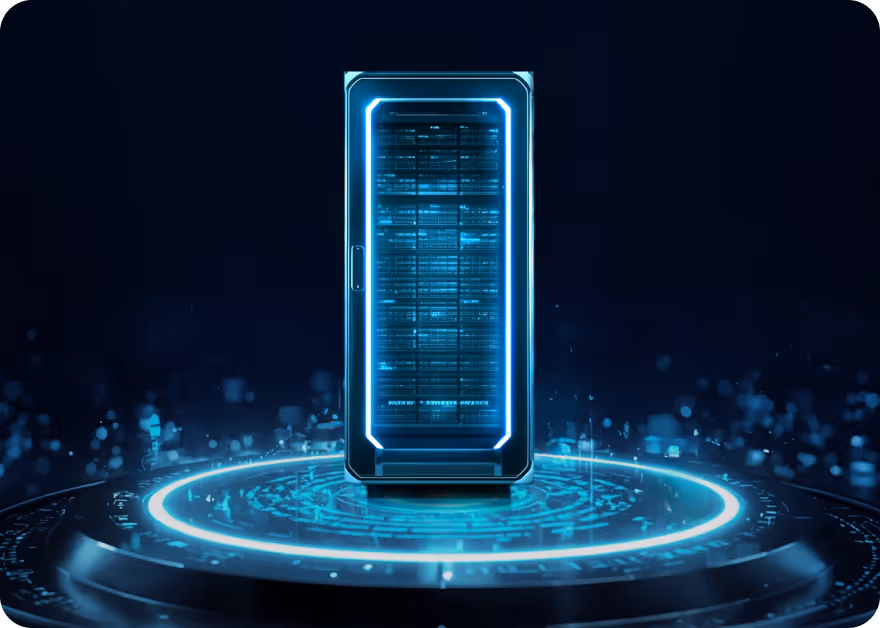reserved glusters illuminated with glowing blue light, 